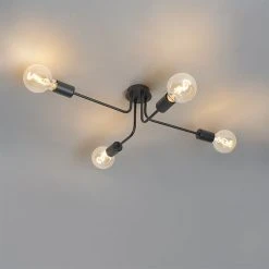 Rabatt 🔔 QAZQA Design plafondlamp zwart 4-lichts - Facile 😀 -Deckenleuchten Verkaufs-Shop 5572 105647 10