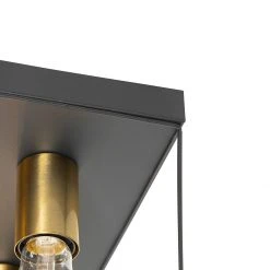Bestes Angebot 😍 QAZQA Minimalistische plafondlamp zwart met goud 4-lichts vierkant - Kodi 💯 -Deckenleuchten Verkaufs-Shop 5579 105608 4
