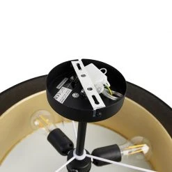 Billig 🔔 QAZQA Moderne Deckenleuchte schwarz mit gold 50 cm 3-flammig - Drum Duo 🥰 -Deckenleuchten Verkaufs-Shop 5610 104409 8