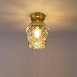 Neu ✔️ QAZQA Art Deco Deckenleuchte Messing mit Rauchglas - Karce 🎁 24 Neu ✔️ QAZQA Art Deco Deckenleuchte Messing mit Rauchglas - Karce 🎁 -Deckenleuchten Verkaufs-Shop 5622 103545 11