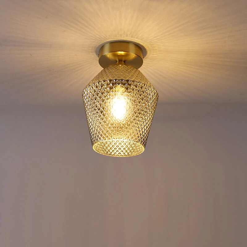 Neu ✔️ QAZQA Art Deco Deckenleuchte Messing mit Rauchglas - Karce 🎁 12 Neu ✔️ QAZQA Art Deco Deckenleuchte Messing mit Rauchglas - Karce 🎁 – Bild 12