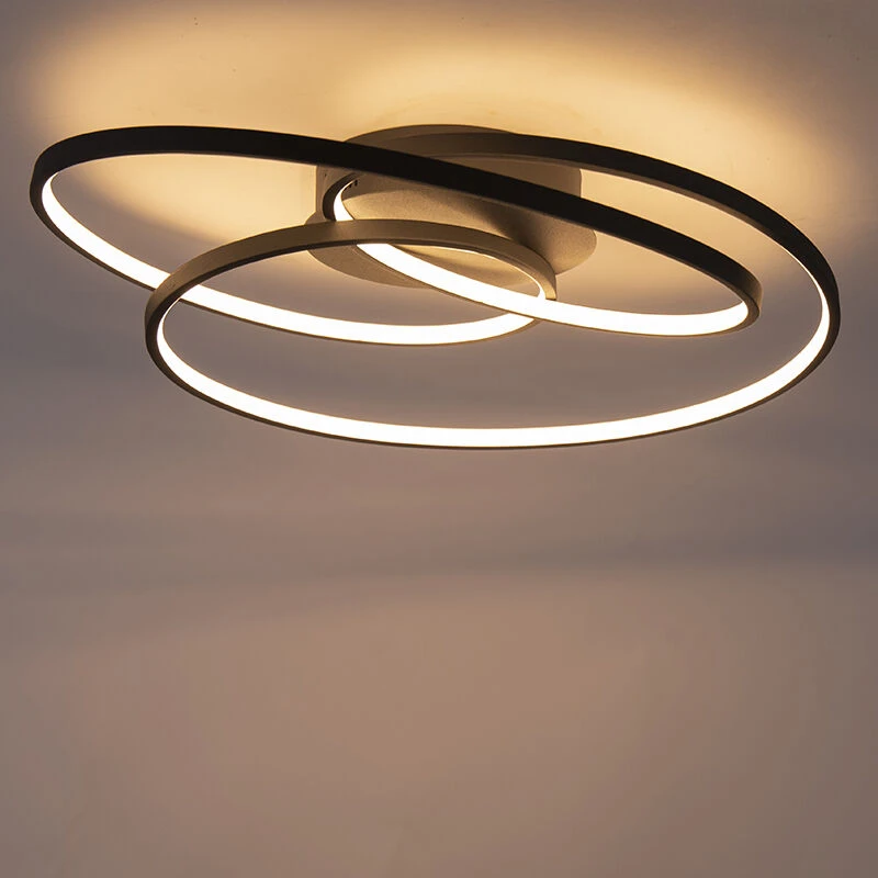 Großhandel ❤️ Trio Leuchten Deckenleuchte schwarz 60 cm inkl. LED 3-stufig dimmbar - Rowin 🧨 12 Großhandel ❤️ Trio Leuchten Deckenleuchte schwarz 60 cm inkl. LED 3-stufig dimmbar - Rowin 🧨 – Bild 12