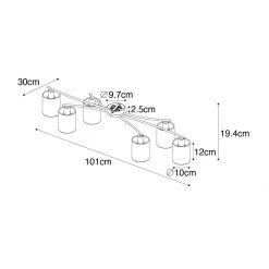 Neu ✨ QAZQA Moderne plafondlamp zwart met goud 6-lichts - Lofty 🎁 -Deckenleuchten Verkaufs-Shop 5630 105426 3
