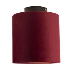 Großhandel ✔️ QAZQA Deckenleuchte mit Samtschirm rot/gold 20 cm - Combi schwarz ✔️ -Deckenleuchten Verkaufs-Shop 5641 98628 4