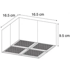 Bestpreis 👍 QAZQA Designspot schwarz 4-flammig - Qubo Honey ❤️ -Deckenleuchten Verkaufs-Shop 5652 98857 4