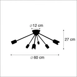 Angebote 😍 QAZQA Moderne Deckenleuchte schwarz 6-flammig - Sputnik 🥰 -Deckenleuchten Verkaufs-Shop 5655 97613 4
