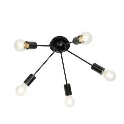 Beste Bewertungen von 👍 QAZQA Art Deco Deckenleuchte schwarz 5-flammig - Facil 😉 -Deckenleuchten Verkaufs-Shop 5656 104040 9