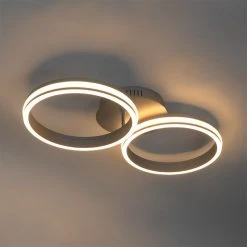 Blitzangebot 👍 QAZQA Deckenleuchte Stahl inkl. LED 3-stufig dimmbar 2-flammig - Navara 😀 -Deckenleuchten Verkaufs-Shop 5657 104001 11