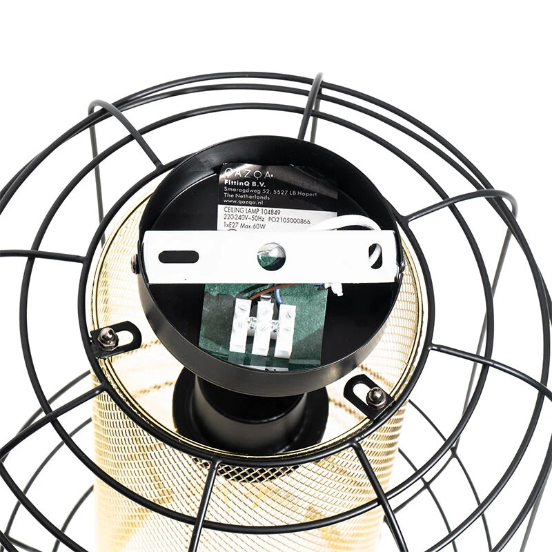 Am billigsten 🥰 QAZQA Design-Deckenleuchte schwarz mit Gold - Gaze 👍 10 Am billigsten 🥰 QAZQA Design-Deckenleuchte schwarz mit Gold - Gaze 👍 – Bild 10