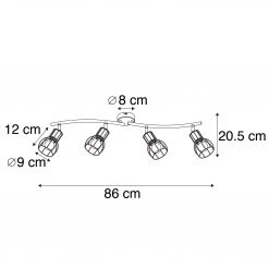 Brandneu 🎁 QAZQA Moderne Deckenleuchte schwarz 86 cm 4-Licht - Botu 👏 12 Brandneu 🎁 QAZQA Moderne Deckenleuchte schwarz 86 cm 4-Licht - Botu 👏 -Deckenleuchten Verkaufs-Shop 5676 102388 3