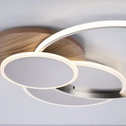 Budget 🔔 Paul Neuhaus Deckenleuchte Holz rund inkl. LED 3-flammig mit Fernbedienung - Ajdin 🎉 -Deckenleuchten Verkaufs-Shop 5685 105298 7