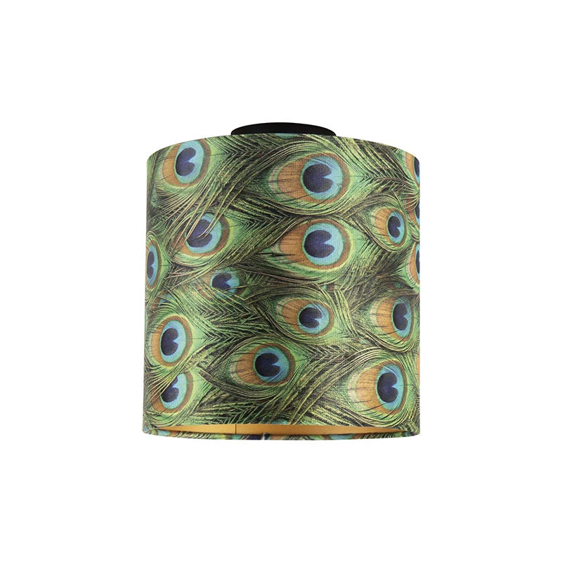 Budget 🎉 QAZQA Deckenleuchte mit Schirm Pfau/gold 25 cm - Combi schwarz 👏 10 Budget 🎉 QAZQA Deckenleuchte mit Schirm Pfau/gold 25 cm - Combi schwarz 👏 – Bild 10