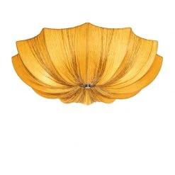 Bestes Angebot ✨ QAZQA Design-Deckenlampe Gold Silk 52 cm 3-flammig - Plu 🔥