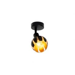 Neu 🎉 QAZQA Design Spot schwarz mit Gold - Melone 😍 -Deckenleuchten Verkaufs-Shop 5690 98445 8