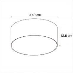 Am billigsten ✔️ QAZQA Deckenleuchte grau 40 cm inkl. LED - Drum LED 😀 -Deckenleuchten Verkaufs-Shop 5753 93876 3