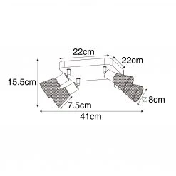 Budget 🎉 QAZQA Industriële spot zwart met hout 4-lichts - Kristina 💯 -Deckenleuchten Verkaufs-Shop 5757 105636 3