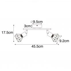 Coupon ⌛ QAZQA Spot zwart met hout draai- en kantelbaar 2-lichts - Mosh 💯 -Deckenleuchten Verkaufs-Shop 5763 105638 3