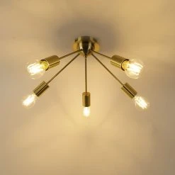 Großhandel 🥰 QAZQA Art Deco Deckenleuchte gold 5-flammig -Facil 🧨 -Deckenleuchten Verkaufs-Shop 5770 97757 11