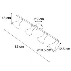 Billig 🎉 QAZQA Modernes Punktschwarz mit Gold 4-Licht - Magno 🧨 -Deckenleuchten Verkaufs-Shop 5792 99074 3