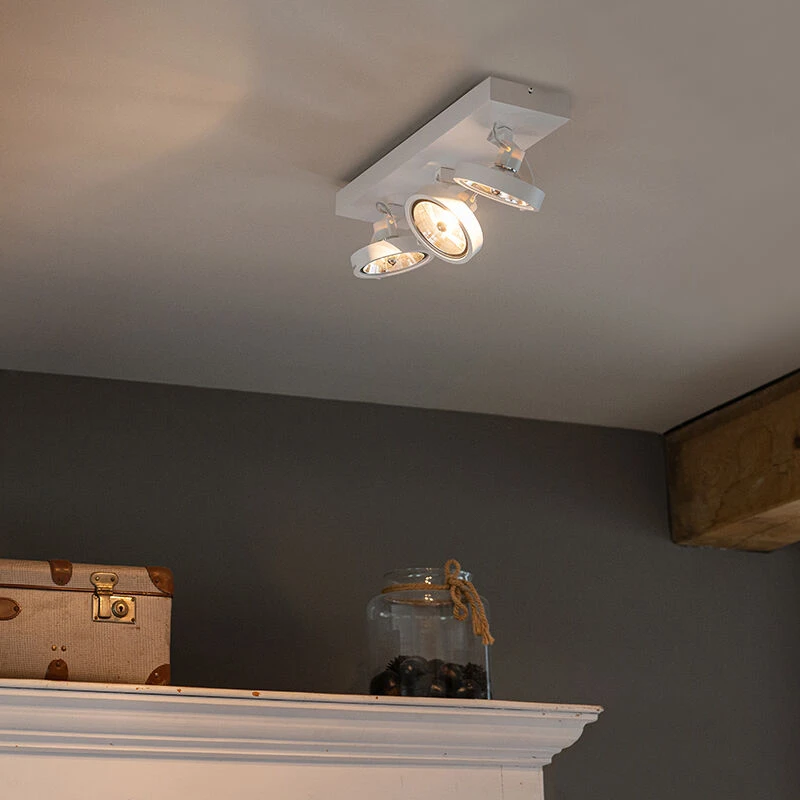 Aktion 😀 QAZQA Designspot weiß verstellbar 3-flammig inkl. LED - Go ❤️ 2 Aktion 😀 QAZQA Designspot weiß verstellbar 3-flammig inkl. LED - Go ❤️ – Bild 2