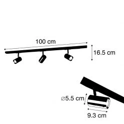 Angebote 💯 QAZQA Schienensystem mit 3 Spots 1-phasig schwarz mit Gold - Jeana 👏 -Deckenleuchten Verkaufs-Shop 5805 99264 4