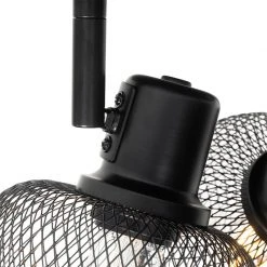 Billig 👍 QAZQA Industriespot schwarz 3-flammig - Bliss Mesh 🧨 -Deckenleuchten Verkaufs-Shop 5837 104480 7
