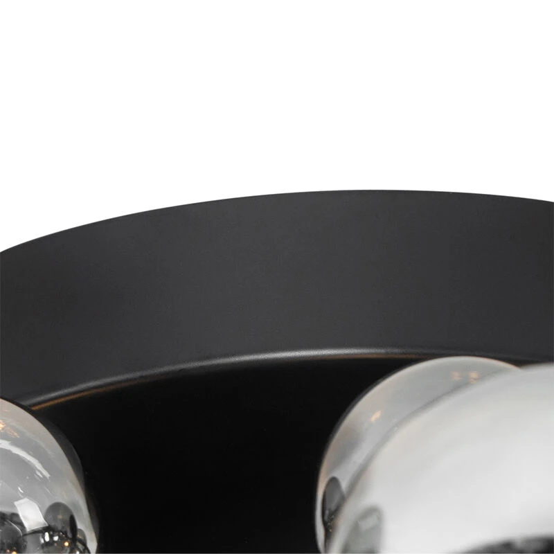 Bestes Angebot 🛒 QAZQA Deckenleuchte schwarz mit Rauchglas 50 cm 4-flammig - Explode 🧨 7 Bestes Angebot 🛒 QAZQA Deckenleuchte schwarz mit Rauchglas 50 cm 4-flammig - Explode 🧨 – Bild 7