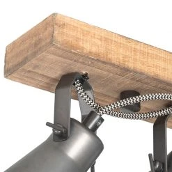 Rabatt 🔥 QAZQA Ländliche Deckenlampe schwarz mit Holz 4-flammig - Jelle ✔️ -Deckenleuchten Verkaufs-Shop 5861 103995 8