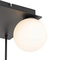 Beste Bewertungen von ✨ QAZQA Moderne Deckenleuchte schwarz mit Opalglas 5-flammig - Athens ⭐ -Deckenleuchten Verkaufs-Shop 5868 105245 2