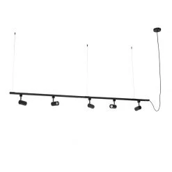 Bester Verkauf ❤️ QAZQA Modernes Kleiderstangensystem Schwarz mit 5 Spots 1-phasig - Jeana 🧨 -Deckenleuchten Verkaufs-Shop 5889 105060 21