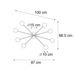 Coupon 🌟 QAZQA Moderne Deckenleuchte schwarz mit goldenen 8 Lichtern - Athens Wire ❤️ -Deckenleuchten Verkaufs-Shop 5897 103145 4