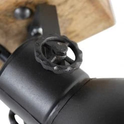 Brandneu ⭐ QAZQA Industriestrahler schwarz mit Mangoholz 2-hell - Mangos 🤩 -Deckenleuchten Verkaufs-Shop 5902 98834 4