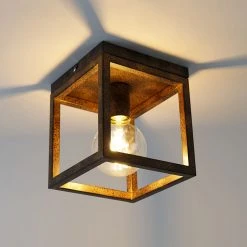 Am billigsten 🎉 QAZQA Industrielle Deckenleuchte rostbraun - Käfig ⭐ -Deckenleuchten Verkaufs-Shop 5910 103478 10