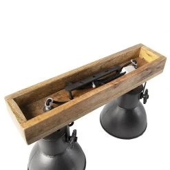 Brandneu ⭐ QAZQA Industriestrahler schwarz mit Mangoholz 2-hell - Mangos 🤩 -Deckenleuchten Verkaufs-Shop 5915 98834 10