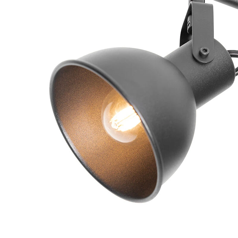 Bester Verkauf 👏 QAZQA Industrie-Spot schwarz mit Holz neigbar 3-Licht - Tommy 🥰 2 Bester Verkauf 👏 QAZQA Industrie-Spot schwarz mit Holz neigbar 3-Licht - Tommy 🥰 – Bild 2