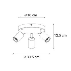 Auslauf 🛒 QAZQA Moderne Deckenleuchte schwarz 3-Licht rund - Facil 🥰 -Deckenleuchten Verkaufs-Shop 5931 102459 3