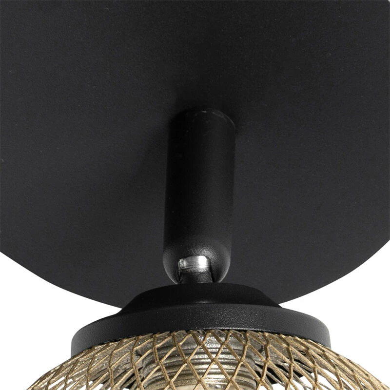 Brandneu 🎉 QAZQA Spot schwarz mit goldenen 2 Lichtern - Athens Wire 🧨 8 Brandneu 🎉 QAZQA Spot schwarz mit goldenen 2 Lichtern - Athens Wire 🧨 – Bild 8