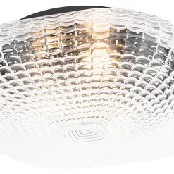 Aktion ⭐ QAZQA Klassische Deckenleuchte schwarz mit Klarglas 40 cm IP44 - Damian 🎁 -Deckenleuchten Verkaufs-Shop 5956 104983 2