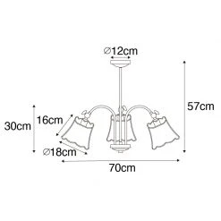 Budget ✨ QAZQA Klassische Deckenlampe schwarz mit Lampenschirm gold 3-flammig - Nona 🛒 -Deckenleuchten Verkaufs-Shop 5963 104398 3