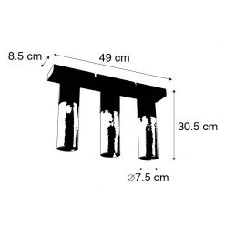Top 10 👍 QAZQA Industrielle Deckenlampe schwarz mit goldenem länglichem 3-Licht - Raspi 👏 -Deckenleuchten Verkaufs-Shop 5992 104457 3