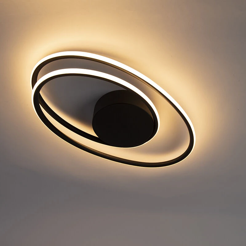 Brandneu ❤️ QAZQA Design Deckenleuchte schwarz inkl. LED 3-stufig dimmbar - Rowan 🔔 12 Brandneu ❤️ QAZQA Design Deckenleuchte schwarz inkl. LED 3-stufig dimmbar - Rowan 🔔 – Bild 12