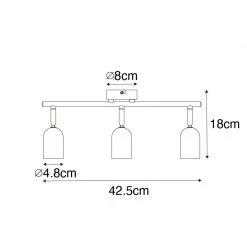 Aktion 🤩 QAZQA Industriefleck schwarz mit Beton 3-Licht - Pedra 🛒 -Deckenleuchten Verkaufs-Shop 5996 103166 4