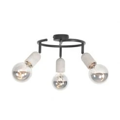 Auslauf 🎉 QAZQA Pafond Spot schwarz mit Beton 3-Licht - Pedra 🧨 -Deckenleuchten Verkaufs-Shop 6045 103167 9