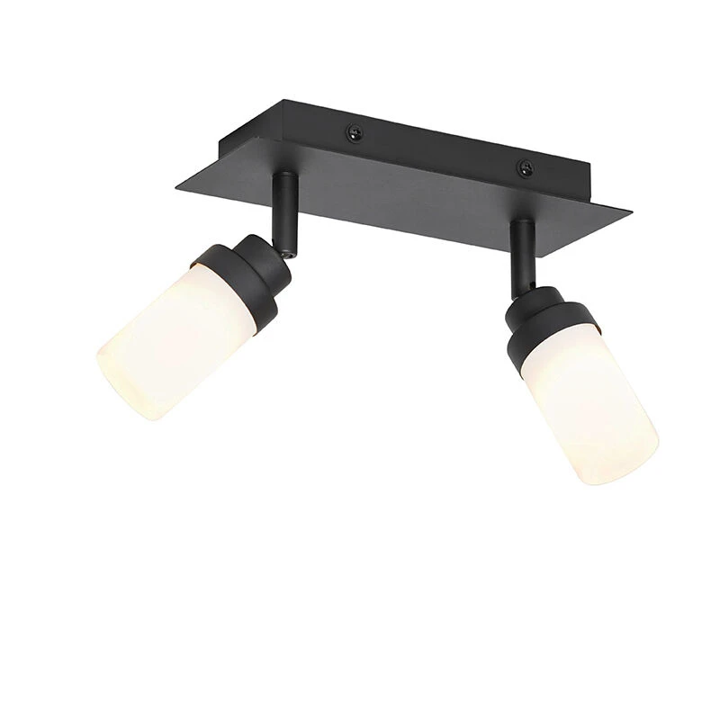 Bester Verkauf 😀 QAZQA Moderne badkamer spot zwart 2-lichts IP44 - Japie 🔔 2 Bester Verkauf 😀 QAZQA Moderne badkamer spot zwart 2-lichts IP44 - Japie 🔔 – Bild 2