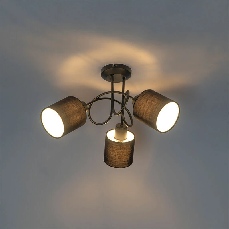 Budget 🔥 QAZQA Deckenfleck schwarz 3-Licht - Hetta ⭐ 10 Budget 🔥 QAZQA Deckenfleck schwarz 3-Licht - Hetta ⭐ – Bild 10