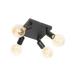 Billig 💯 QAZQA Moderne spot zwart vierkant 4-lichts - Facil 🔥