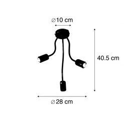 Großhandel ⭐ QAZQA Design Deckenleuchte schwarz 3-Licht - Wimme ⭐ -Deckenleuchten Verkaufs-Shop 6071 102755 3