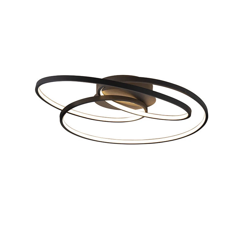 Großhandel ❤️ Trio Leuchten Deckenleuchte schwarz 60 cm inkl. LED 3-stufig dimmbar - Rowin 🧨 2 Großhandel ❤️ Trio Leuchten Deckenleuchte schwarz 60 cm inkl. LED 3-stufig dimmbar - Rowin 🧨 – Bild 2