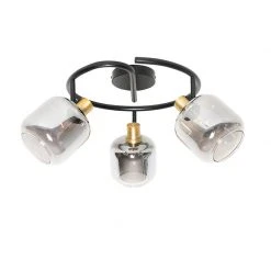 Top 10 ⭐ QAZQA Plafondspot zwart met smoke glas rond 3-lichts - Zuzanna 🛒 -Deckenleuchten Verkaufs-Shop 6080 105510 11