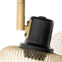 Am billigsten 🛒 QAZQA Industriespot schwarz mit goldenen 3-Lichtern - Bliss Mesh 😀 -Deckenleuchten Verkaufs-Shop 6086 104481 7